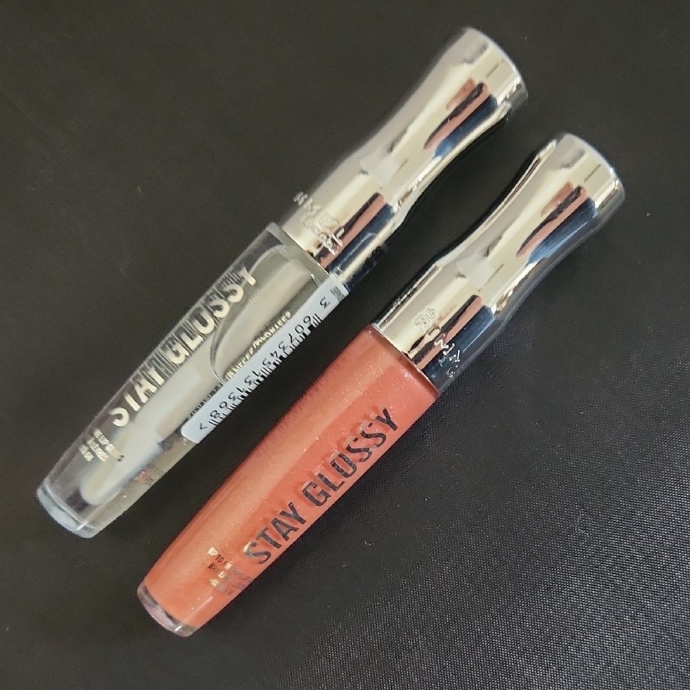2× Rimmel Stay Glossy Lip Gloss, Seduce Me & Pink About It